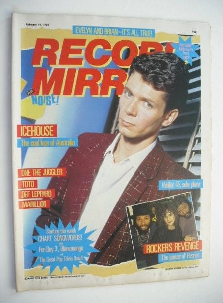 <!--1983-02-19-->Record Mirror magazine - Iva Davies cover (19 February 198