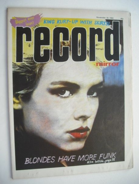 <!--1983-11-19-->Record Mirror magazine - Kim Wilde cover (19 November 1983