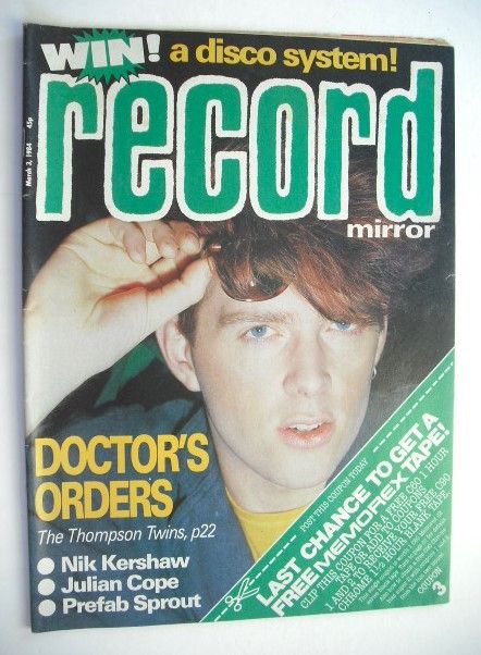 <!--1984-03-03-->Record Mirror magazine - Tom Bailey cover (3 March 1984)