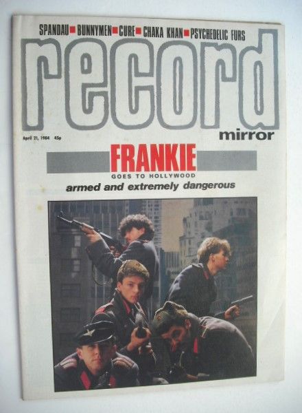 <!--1984-04-21-->Record Mirror magazine - Frankie Goes To Hollywood cover (