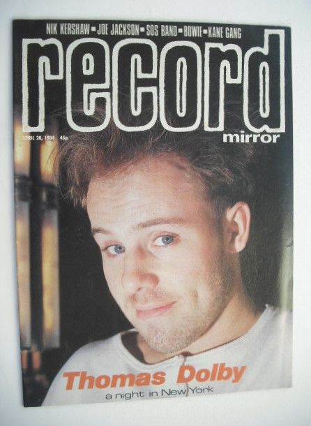 <!--1984-04-28-->Record Mirror magazine - Thomas Dolby cover (28 April 1984