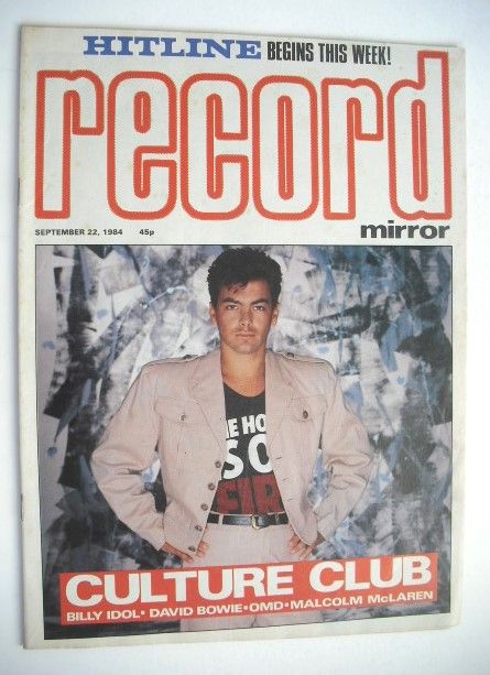 Record Mirror magazine - Jon Moss cover (22 September 1984)