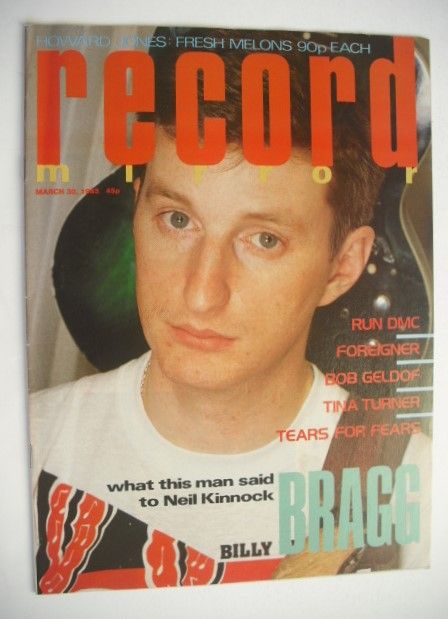 <!--1985-03-30-->Record Mirror magazine - Billy Bragg cover (30 March 1985)