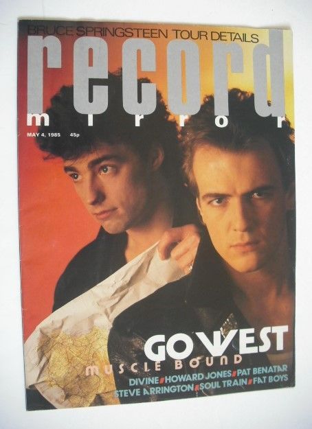 <!--1985-05-04-->Record Mirror magazine - Go West cover (4 May 1985)