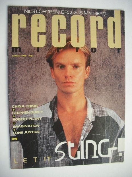 <!--1985-06-08-->Record Mirror magazine - Sting cover (8 June 1985)