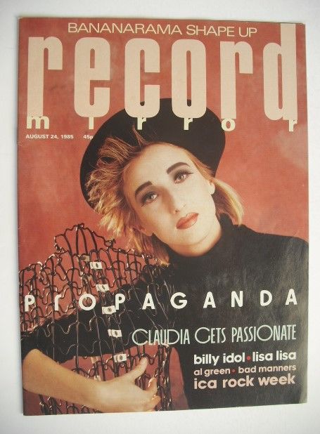 Record Mirror magazine - Claudia Brucken cover (24 August 1985)