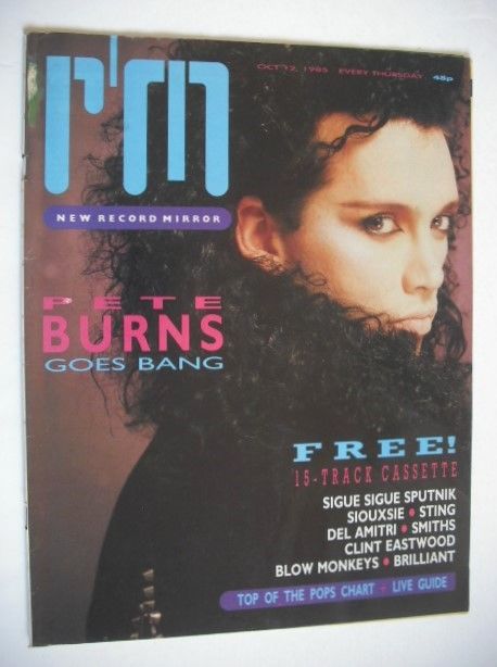 <!--1985-10-12-->Record Mirror magazine - Pete Burns cover (12 October 1985