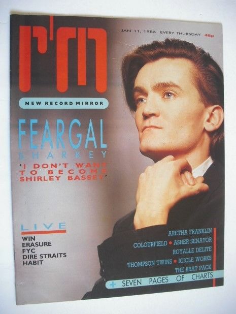 <!--1986-01-11-->Record Mirror magazine - Feargal Sharkey cover (11 January