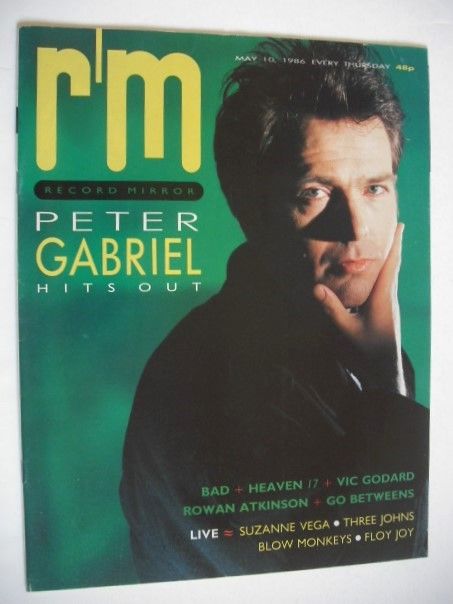 <!--1986-05-10-->Record Mirror magazine - Peter Gabriel cover (10 May 1986)