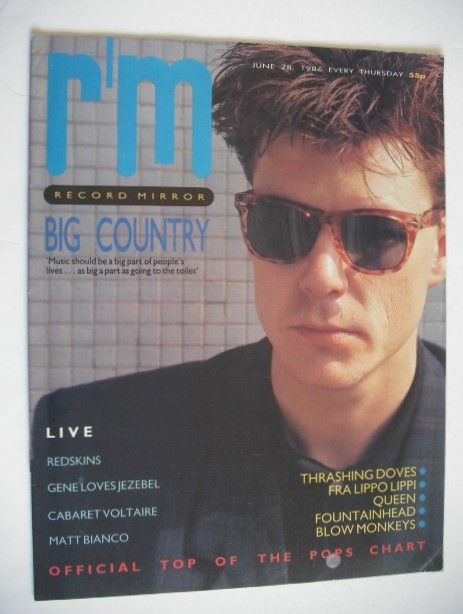Record Mirror magazine - Stuart Adamson cover (28 June 1986)