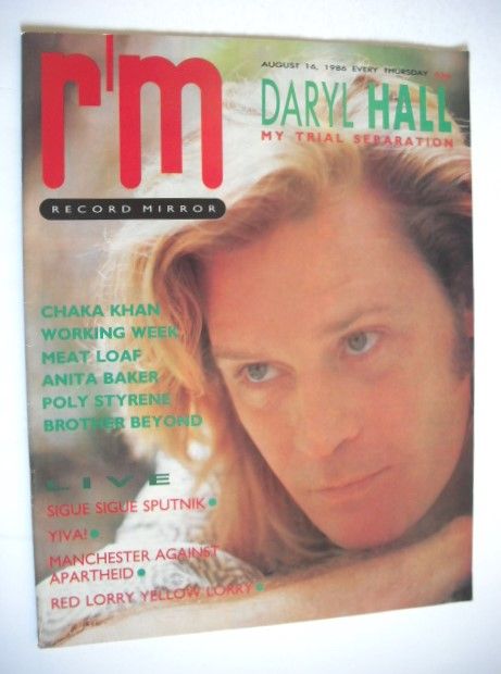 Record Mirror magazine - Daryl Hall cover (16 August 1986)
