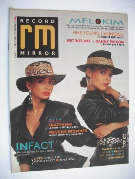 Record Mirror magazine - Mel and Kim cover (21 March 1987)
