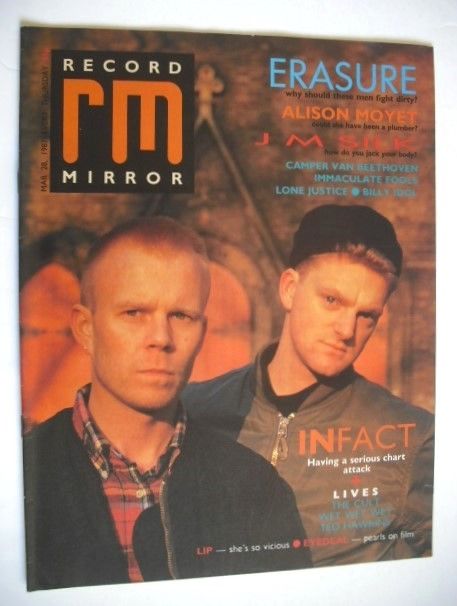 Record Mirror magazine - Erasure cover (28 March 1987)