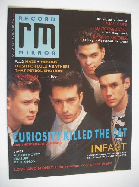 Record Mirror magazine - Curiosity Killed The Cat cover (25 April 1987)