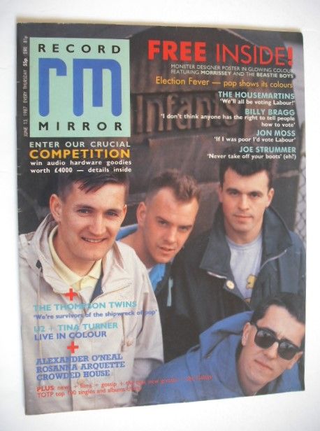 <!--1987-06-13-->Record Mirror magazine - The Housemartins cover (13 June 1
