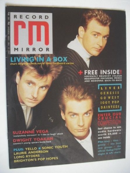 Record Mirror magazine - Living In A Box cover (27 June 1987)