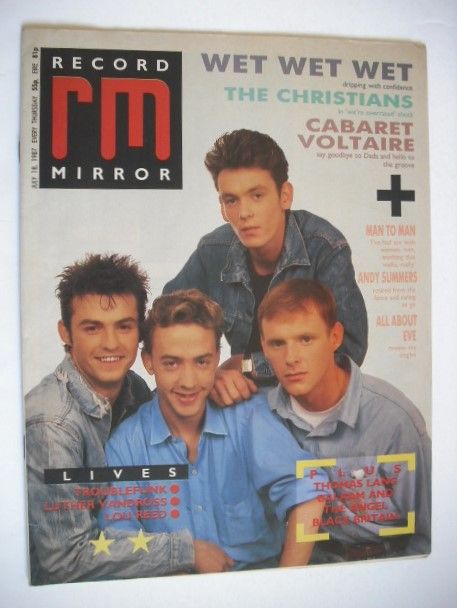 <!--1987-07-18-->Record Mirror magazine - Wet Wet Wet cover (18 July 1987)