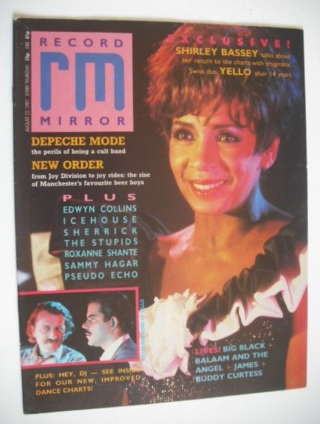 Record Mirror magazine - Shirley Bassey cover (22 August 1987)