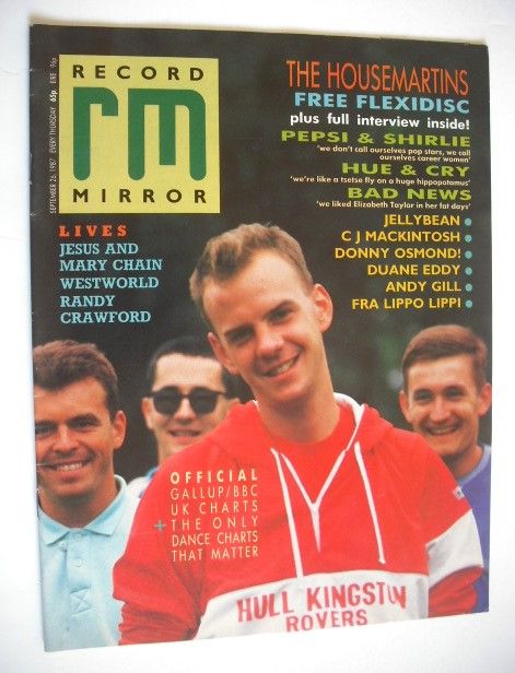 <!--1987-09-26-->Record Mirror magazine - The Housemartins cover (26 Septem