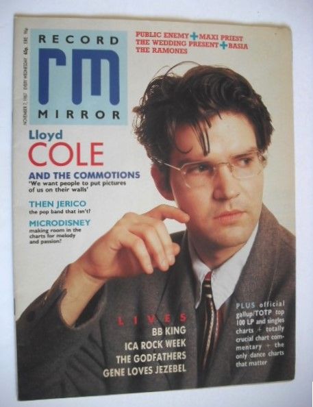 Record Mirror magazine - Lloyd Cole cover (7 November 1987)