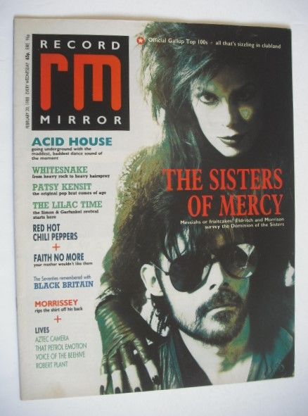 <!--1988-02-20-->Record Mirror magazine - The Sisters Of Mercy cover (20 Fe