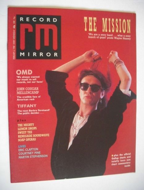 Record Mirror magazine - Wayne Hussey cover (6 February 1988)