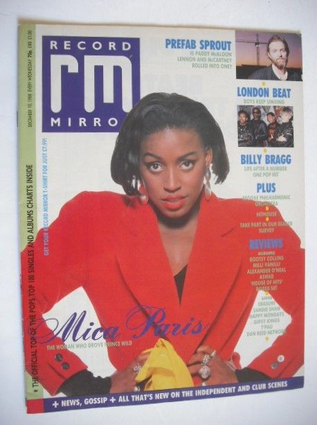 Record Mirror magazine - Mica Paris cover (10 December 1988)