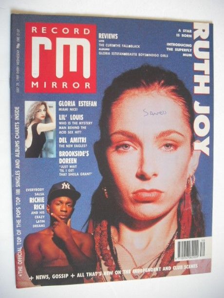 <!--1989-07-29-->Record Mirror magazine - Ruth Joy cover (29 July 1989)