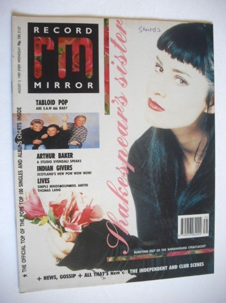 Record Mirror magazine - Siobhan Fahey cover (5 August 1989)