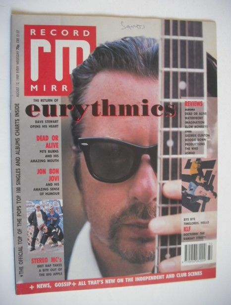 <!--1989-08-12-->Record Mirror magazine - Dave Stewart cover (12 August 198