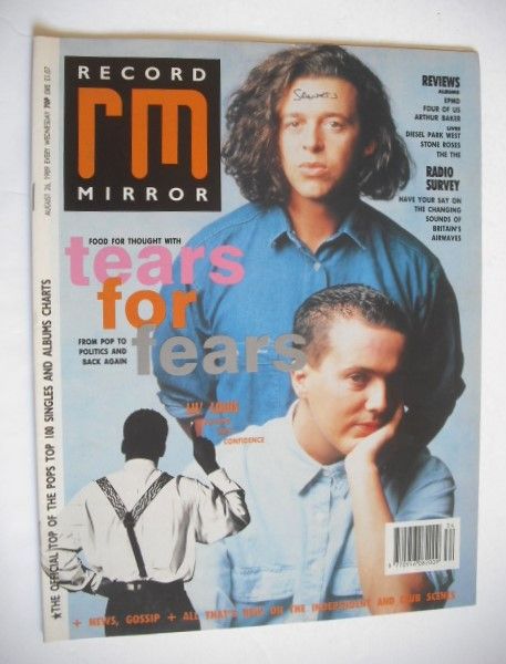 <!--1989-08-26-->Record Mirror magazine - Tears For Fears cover (26 August 