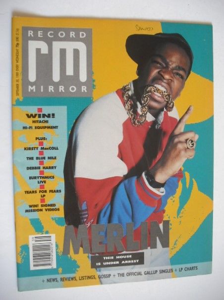 <!--1989-09-30-->Record Mirror magazine - Merlin cover (30 September 1989)