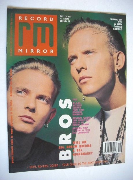 Record Mirror magazine - Matt Goss and Luke Goss cover (16 December 1989)