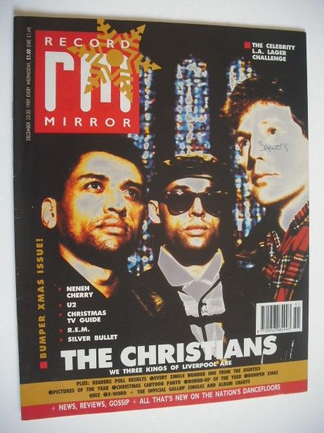 <!--1989-12-23-->Record Mirror magazine - The Christians cover (23/30 Decem