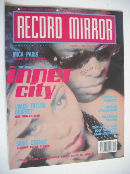 <!--1990-10-06-->Record Mirror magazine - Inner City cover (6 October 1990)