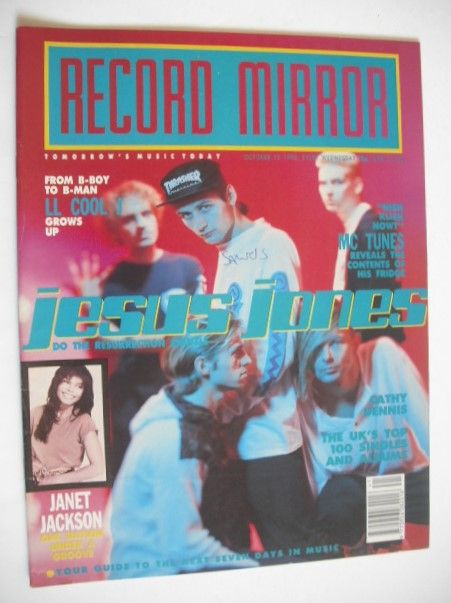 <!--1990-10-13-->Record Mirror magazine - Jesus Jones cover (13 October 199