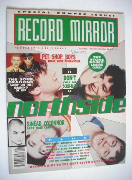 Record Mirror magazine - Northside cover (3 November 1990)