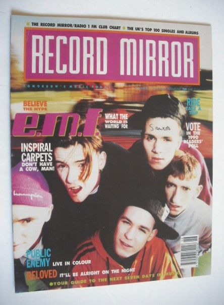 <!--1990-11-17-->Record Mirror magazine - E.M.F. cover (17 November 1990)