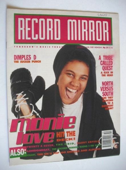 <!--1990-12-15-->Record Mirror magazine - Monie Love cover (15 December 199