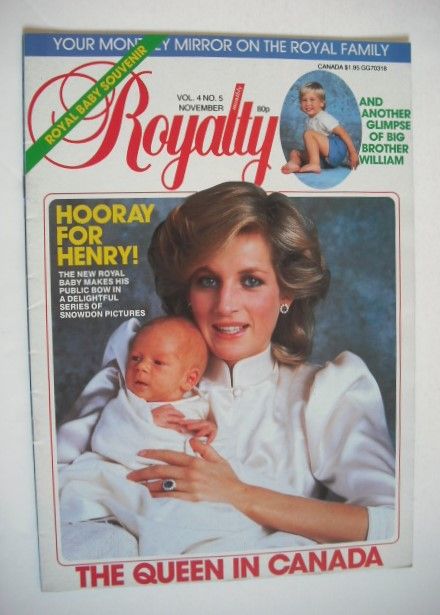 Royalty Monthly magazine - Princess Diana and Prince Harry cover (November 1984, Vol.4 No.5)
