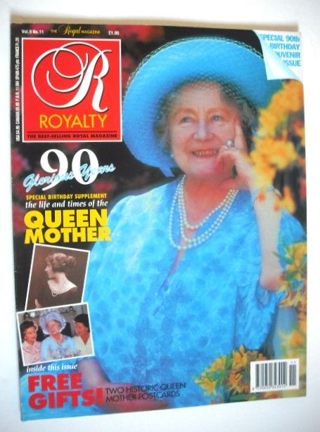 Royalty Monthly magazine - The Queen Mother cover (August 1990, Vol.9 No.11)
