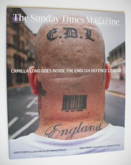 The Sunday Times magazine - The English Defence League cover (3 November 2013)