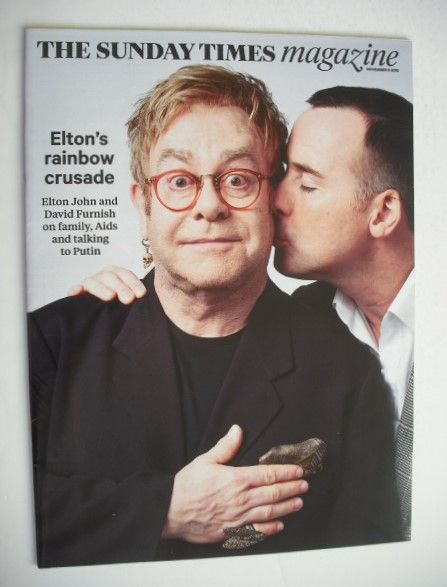 The Sunday Times magazine - Elton John and David Furnish cover (8 November 2015)