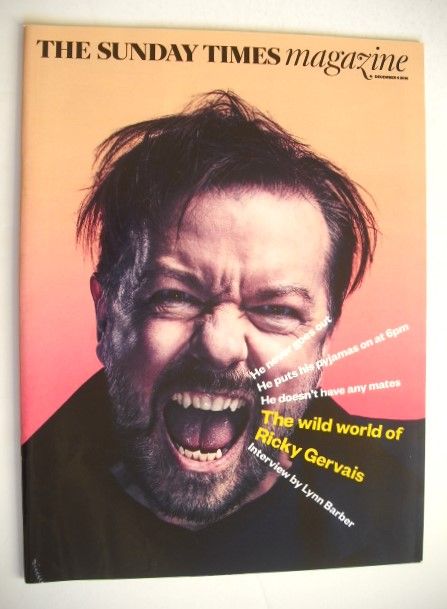 The Sunday Times magazine - Ricky Gervais cover (4 December 2016)