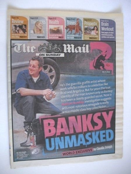 The Mail on Sunday 2 newspaper supplement - Banksy Unmasked cover (13 July 2008)