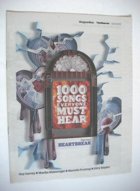 The Observer newspaper supplement - 1000 Songs Everyone Must Hear (15 March 2009)