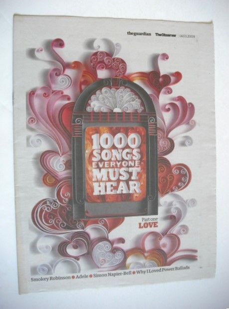 The Guardian newspaper supplement - 1000 Songs Everyone Must Hear (14 March 2009)