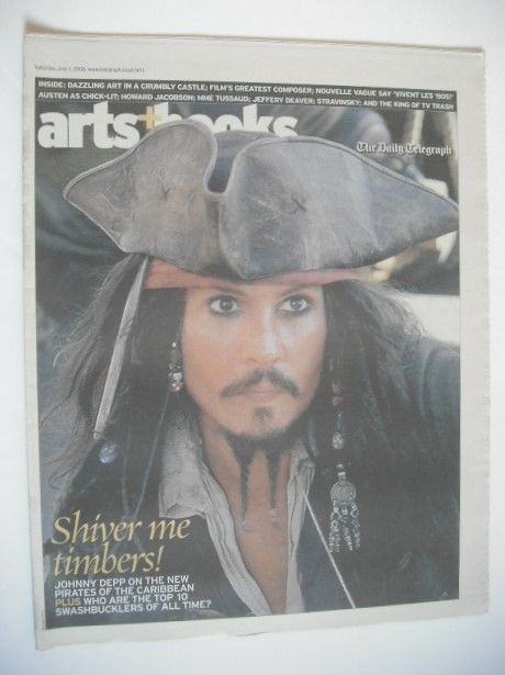 The Daily Telegraph Arts & Books newspaper supplement - Johnny Depp cover (1 July 2006)