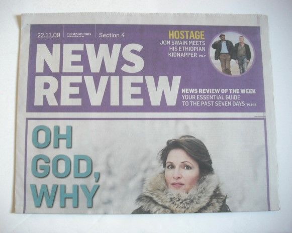 The Sunday Times News Review newspaper supplement - Sarah Palin cover (22 November 2009)