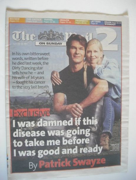 The Mail on Sunday 2 newspaper supplement - Patrick Swayze cover (20 September 2009)